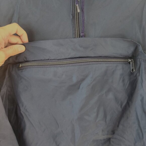 Woolrich VTG Teton Quarter Zip Hooded Windbreaker Pullover Jacket Blue Unisex M - Picture 4 of 8